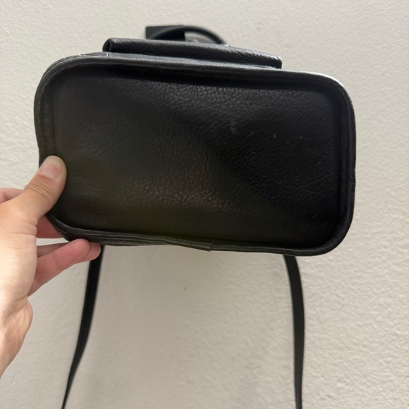 VTG Fossil mini bucket convertible crossbody Bag Black Leather